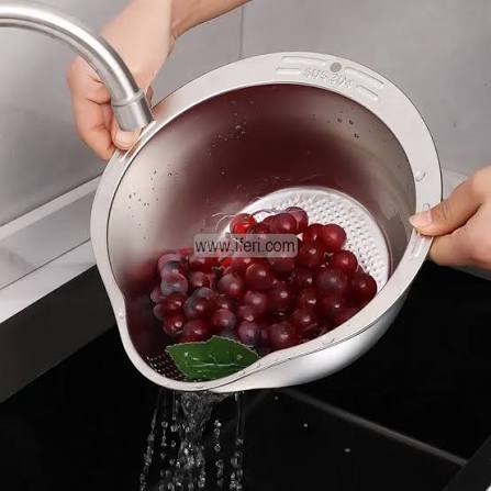 Stainless Steel Washing Bowl With Side Drainer